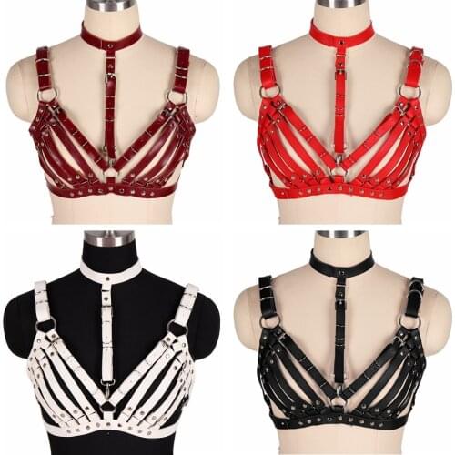 PU Leather Straps Chest Harness Fashion Rave Wear Punk Adjust Gothic Handmade Harness Belts Body Bondage Stylish Accessories