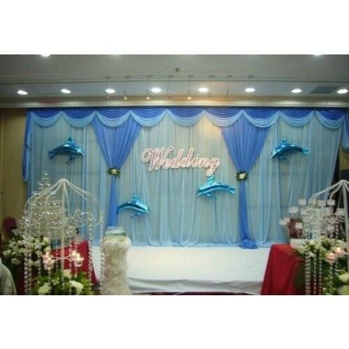 Romantic Mediterranean Wedding banquet decoration 3mx6m stage background curtain Wedding backdrop wholesale marriage fabric