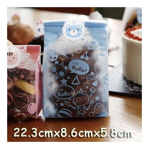 Blue RuRu cartoon pattern open top food Wrap bags 22.3cmx8.6cmx5.8cm 300pcs/lot