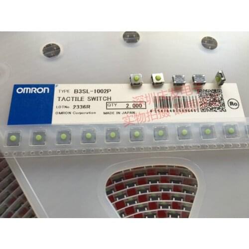 Japans Omron B3SL-1002P waterproof dust silicone touch switch 6*6*3.4 patch 4 foot button
