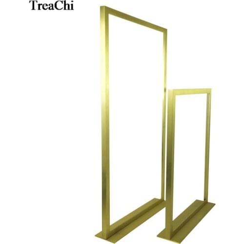 Gold Stainless Steel Window Counter AD Showcase Jewelry Store Mall DIY Decoration Poster Exhibition Promotional Rack Shelf Stand