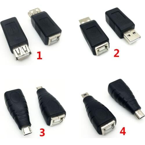 1pcs Mini USB 2.0 Type A Female A Type B female Scanner Adapter Converter Connector mini usb male to usb-b Electronic Adapter