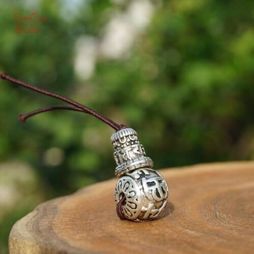 10mm 12mm 14mm Silver Guru Bead Carved Om mani padme hum 3 Hole Mala Beads Japa Mala Bracelet Jewellry Findings DIY Accessories