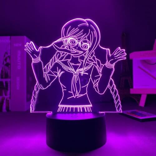 Anime 3D Light Danganronpa Toko Fukawa USB Touch Remote Control Table Lamp LED Acrylic Colorful Night Light