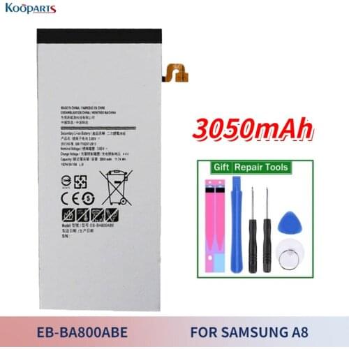 Replacement Battery for A8 A8 2015 mobile phone with free tools original high capacity EB-BA8000ABE 3050mAh samsung battery