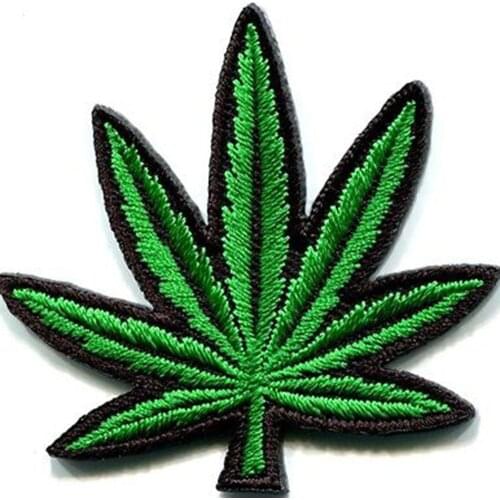 Pot Leaf Weed Retro Boho Hippie Applique Iron-on Patch Sewing Applique Cute Sew On Fabric Badge DIY Apparel Accessories