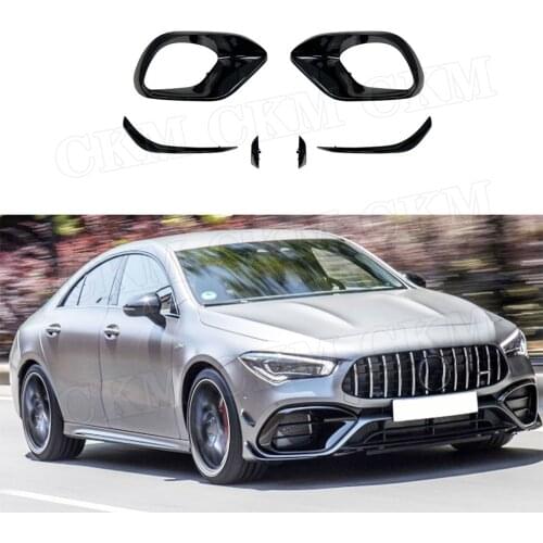 ABS Gloss Black Front Bumper Lip Splitters Flaps Apron for Mercedes Benz W118 C118 CLA45 AMG 2020