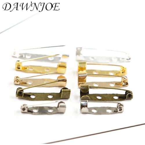 50pcs 15/20/25/30/35mm Brooch Clip Base Pins Safety Pins Brooch cabochon Settings Blank Base DIY Jewelry Making Supplies Finding