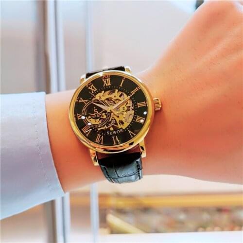 Top Brand Luxury Designer Automatic Watches For Men Fashion Leather Wrist Watch Fashion Mechanical Wristwatch Men Montre Homme