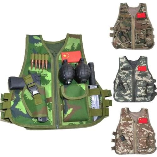 Children Army Tactical Military Sniper Vest Hunting Camouflage Uniform Jungle Combat Clothing CS Game Vest for kids
