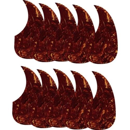 FLEOR 10pcs Brown Tortoise Acoustic Guitar Pickguard Scratch Plate Self-adhesive Pick Guard Sticker for Acoustic Guitar