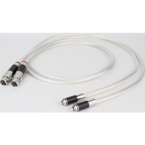 Hifi OFC Silver Plated Signal Cable XLR to RCA Extension Cord Cable Hi-end Audio Interconnect Cable