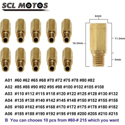 SCL MOTOS New 10pcs Motorcycle Carburetor Carburador M5 Main Jets Carb For Keihin OKO/KOSO/PWK/BD/CRS/ FCR/FCR-MAX/PD/PE/ PJ/PWM
