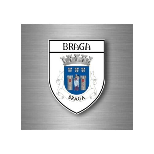 Hot Sell Sticker Car Motorbike Coat of Arms City Flag Portugal Braga Stickers for Laptops, Office Supplies, Motorcycles, Cars