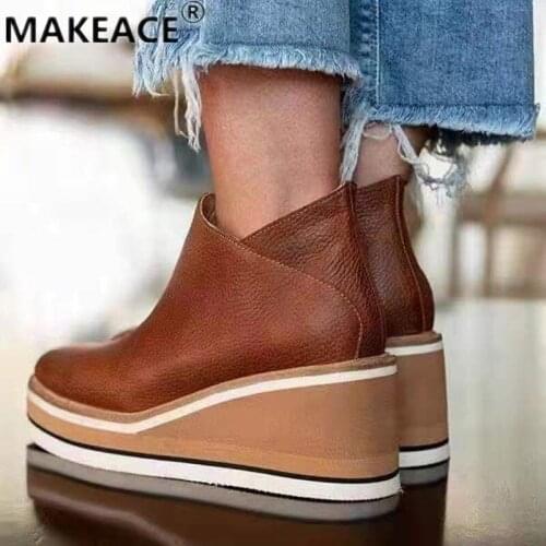 MAKEACE Women's Wedge Ankle Boots