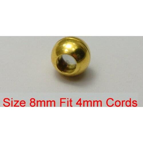 10 Sets Gold Tone Metal Round Magnetic Clasps 8mm Glue in End Caps Fit 4mm Cords