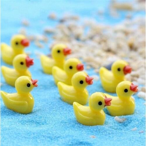 Cute Resin Yellow Duck Craft Garden Decor Ornament Miniature Figurine Plant Pot Dollhouse Fairy Micro Landscape Bonsai DIY