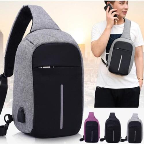 Cross body multilayer waterproof canvas polyester anti-theft backpack with usb charger case for ipad pro mini 2 3 4