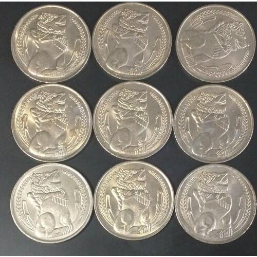 Singapore 1 Dollar Copper-nickel Coin Kirin Lion 1975 Real Original Coins Collectibles Authentic Unc 1 Piece