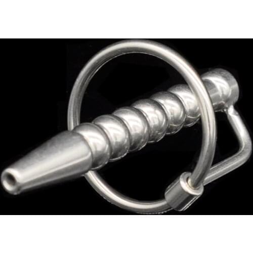Male Stainless Steel Urethra Catheter with 2 size Cock ring,Penis Urinary Plug,Sex Toy,Adult Game,Urethra Stimulate Dilator A100