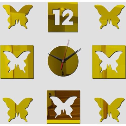Living room new classical/post-modern wall clocks modern design luxury mirror clock home decoration crystal