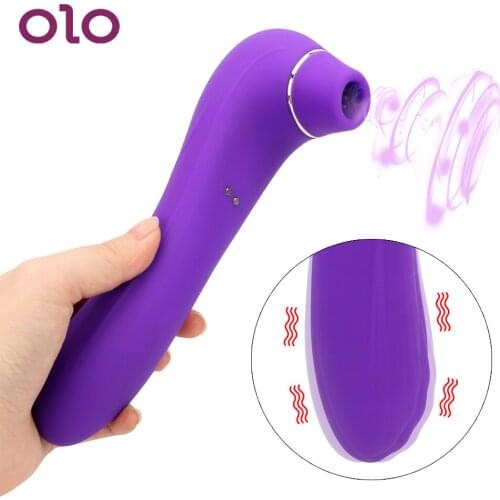 OLO 10 Speeds Clit Sucker Vibrator Oral Licking Tongue Vibrating Nipple Sucking Silicone Clitoral Stimulator Sex Toys