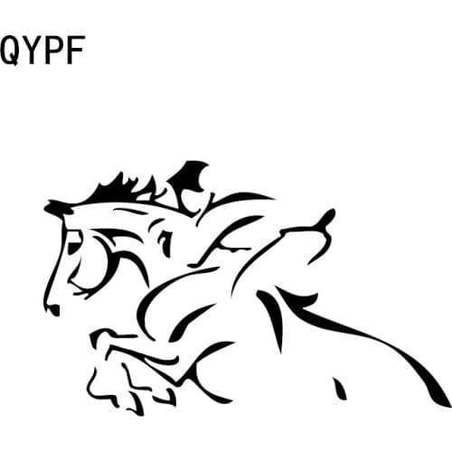 QYPF 14.1*8.9CM Fashion Equestrian Decor Car Styling Sticker Silhouette Vinyl Accessories Motorcycle C16-0951