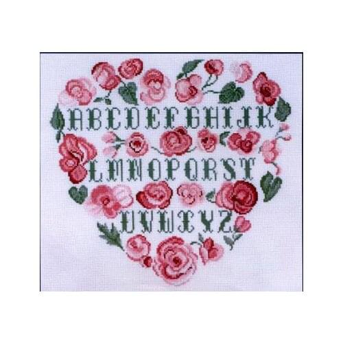 Rose Hearts DIY Craft Stich Cross Stitch Cotton Fabric Needlework Embroidery Crafts Counted Cross-Stitching Kit