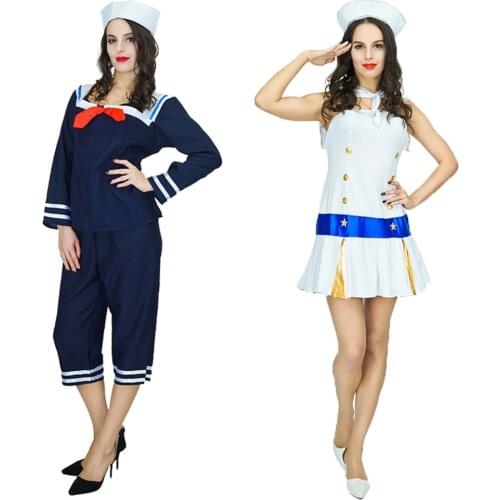 Adult Sailor School Uniform Costume Japanese Womens Summer Sailor Girls Seaman Dress For Cosplay Party Role Play Costumes