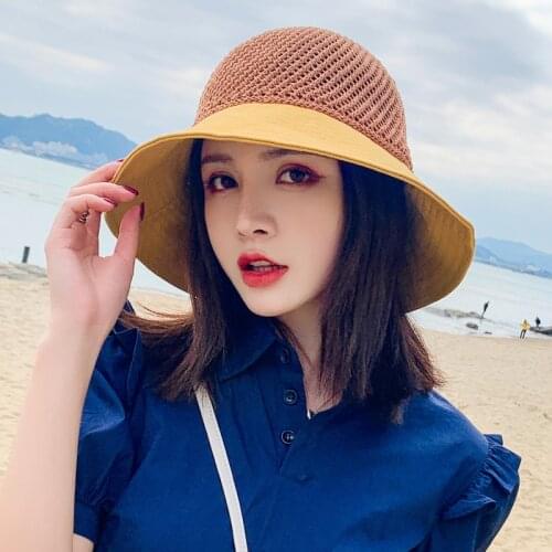 New Bow Sun Hat Caps Wide Brim Floppy Top Summer Hats For Women Beach Panama Straw Dome Bucket Hat Hollow Out Visor Bonnet
