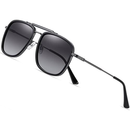 TR+Metal Square Design Sunglasses Female Fashion Sun Glasses Aviation Glasses Driving Eyewear Anti-UV Oculos De Sol Masculino