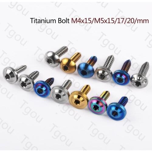 Tgou Titanium Bolt M4x15 M5x15 M5x17 M5x20mm Self-Tapping Button Torx Head Screw for Motorcycle Bike Car