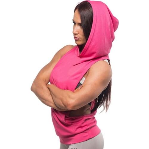 Women Blouse Spring Summer Hooded Sports Clothes Fashion Fitness Running Yoga Sleeveless Top Ladies Vest