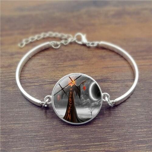 2020 Charm Chain Adjustable Bangle Bracelet Halloween Classic Dome Witch Pattern Women Bracelet Delicacy for Party Jewelry Gifts