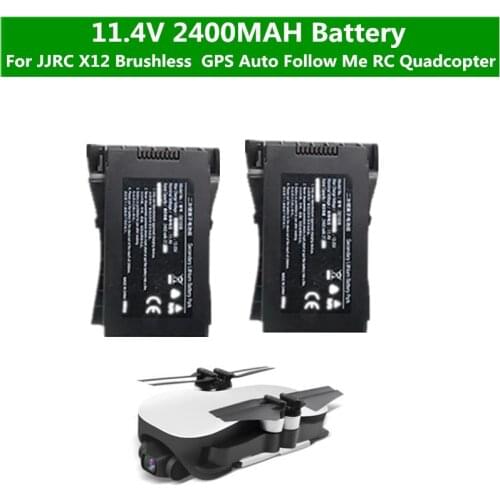1PCS 2PCS 11.4V 2400MAH battery For JJJRC X12 Brushless Professional GPS Auto Follow Me RC Quadcopter drone spare Parts Battery