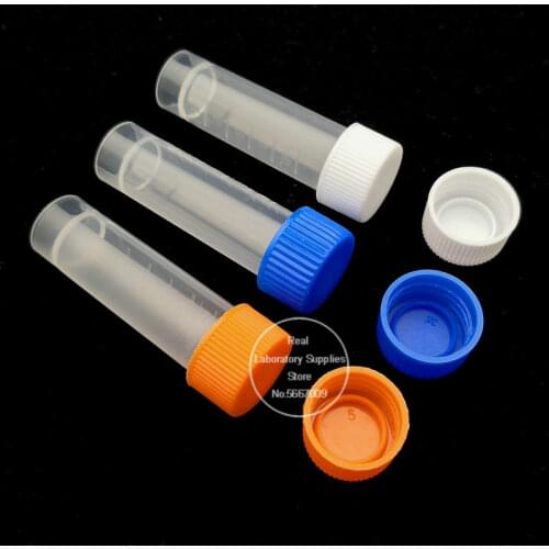 200pcs/pack 5ml PP Cryo Vial Freezing Tube Cold Storage bottle Cryovial Plastic Test Tubes School Supplies