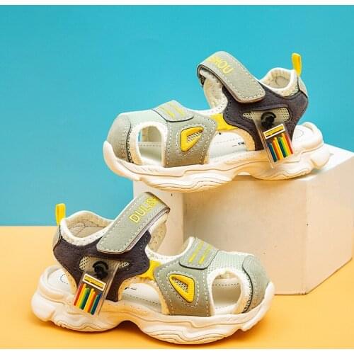 2020 Summer Boys Leather Sandals for Baby Flat Children Beach Shoes Kids Sports Soft Non-slip Casual Toddler Sandals 1-10 years