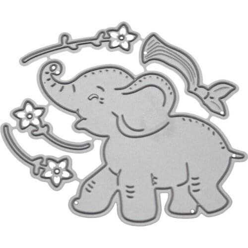 Elephant Flower Metal Cutting Dies Stencil Scrapbooking DIY Album Stamp Paper Card Embossing Decor Craft New Dies for 2020