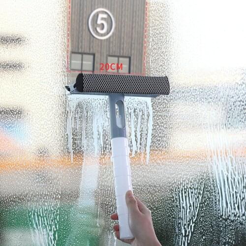 3 in 1 Spray Scrape Wipe Window Squeegee Glass Cleaner Window Wiper Scraper Shower Squeegee Household Cleaning Tool