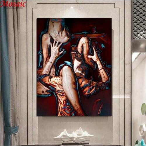 5D Diy Diamond Painting Sexy Body Full Drill Embroidery Nude Man Woman Romantic Cross Stitch Abstract Mosaic Picture Artwork