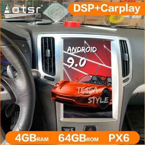 Android 9.0 64G PX6 Tesla Screen Car GPS Navigation For Infiniti G25/Infiniti G37 Radio Multimedia Player Auto Stereo Head Unit