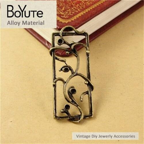 BoYuTe (50 Pieces/Lot) 40*16MM Vintage Metal Flower Vine Pendant Charms for Jewelry Making Accessories Diy Materials