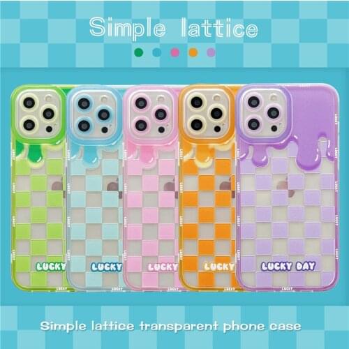 Creative Color Plaid Case for IPhone SE 2020 11 12 Pro X XR XS Shell for IPhone 12 Pro Max 7 6 8 6S Plus Full Protection Cover