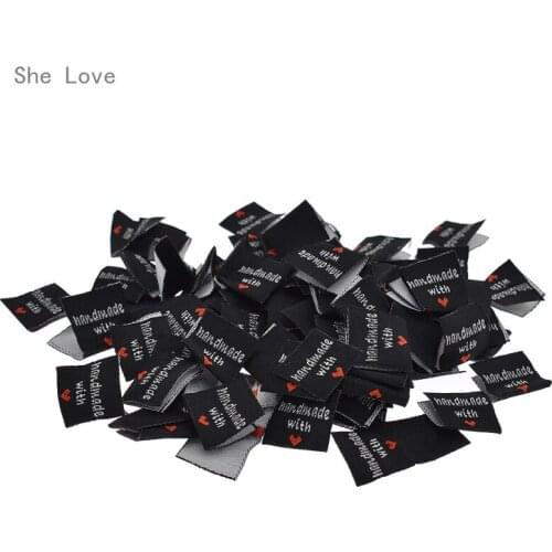 Chzimade 100PCs Clothing Garment Label Tags Handmade with Love Sewing Household Patchwork Apparel Accessories
