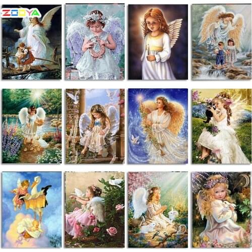 Angel Girl Picture 5D Diamond Painting Cross Stitch Religion Diamond Embroidery Landscape Wall Sticker Full Diamond Mosaic 2Ts09