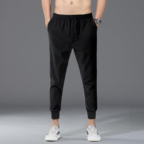 Korean Sports 9-Point Pants MenS Fast Dry Casual Trousers Are Breathable And Loose, And The Thin Ice Silk Trend In Summer Boy