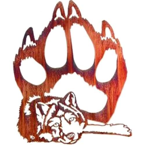 LLY-1373 Funny Wolf Modeling Car Sticker PVC Fashion Paw Print Animal Decals Personality Auto Accessories Waterproof Decal Decor