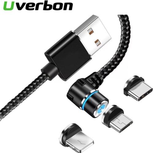 Magnetic USB Cable 90 Degree Fast Charging Type C Cable Magnet Charger Data Wire Charge Micro USB Cabo Phone Game Cable USB Cord