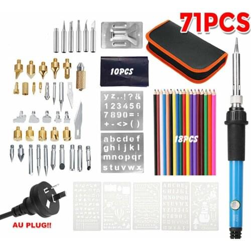 71Pcs 220V Electric Soldering Iron Kit Adjustable Temperature 60W Solder Welding Tools For Pyrographic Wood Carve