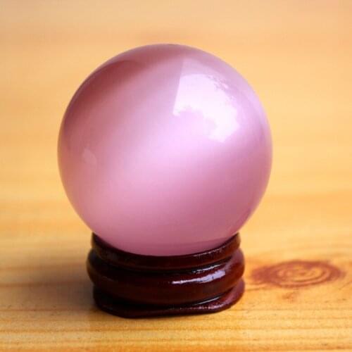 Natural beautiful pink opal ball furnishing articles 40mm with stand Holiday gifts transhipped ball decoration